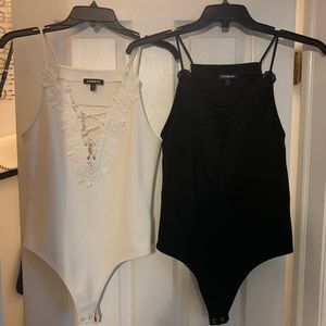 Express body suits black and white budysuit